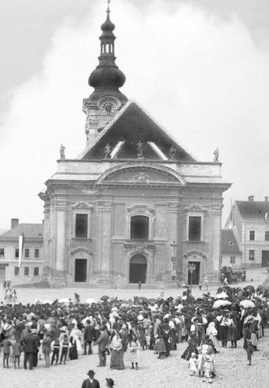 Svěcení parní stříkačky na Dolním náměstí (1) (1912)